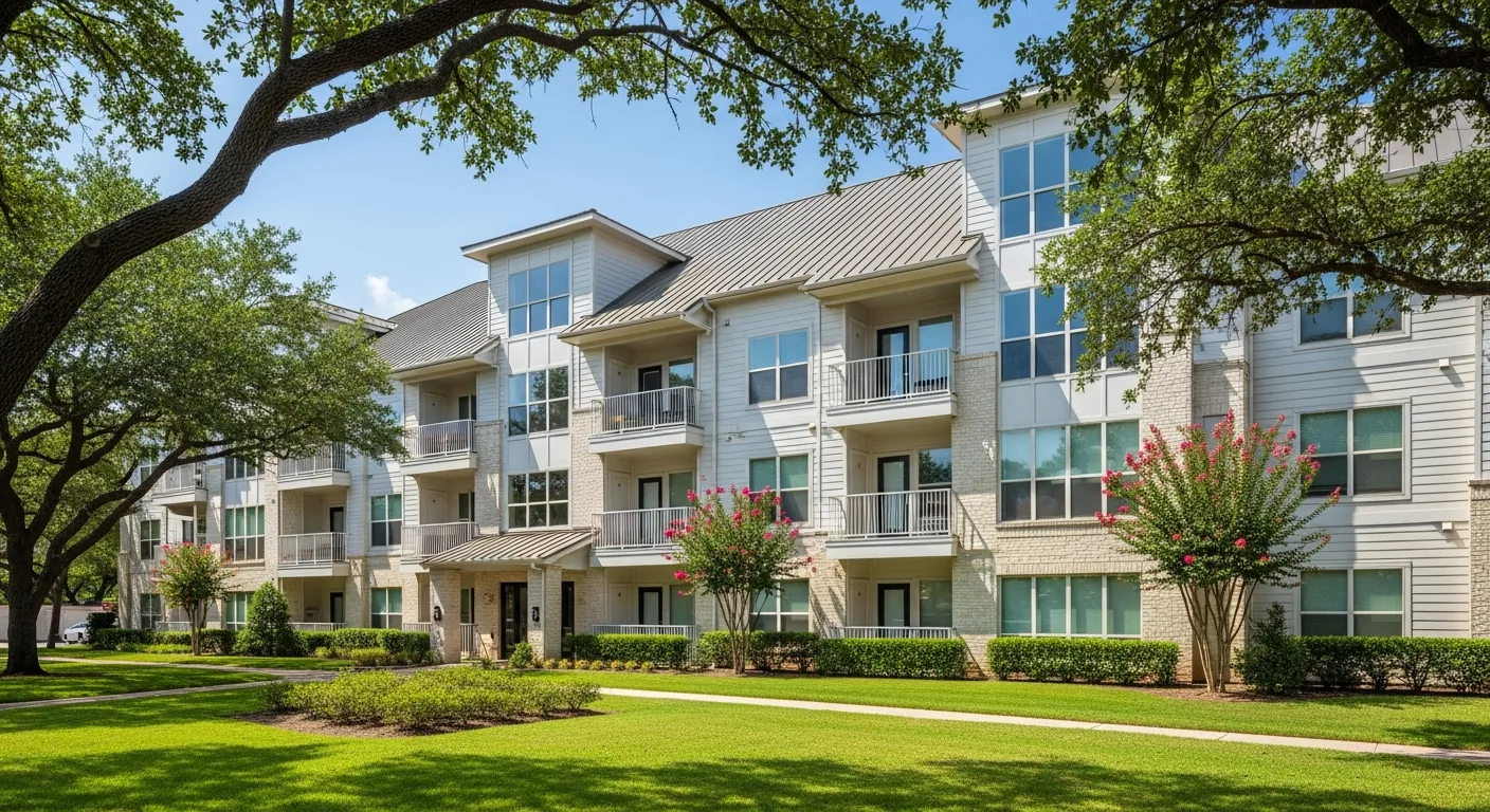 Apartment complex building exterior