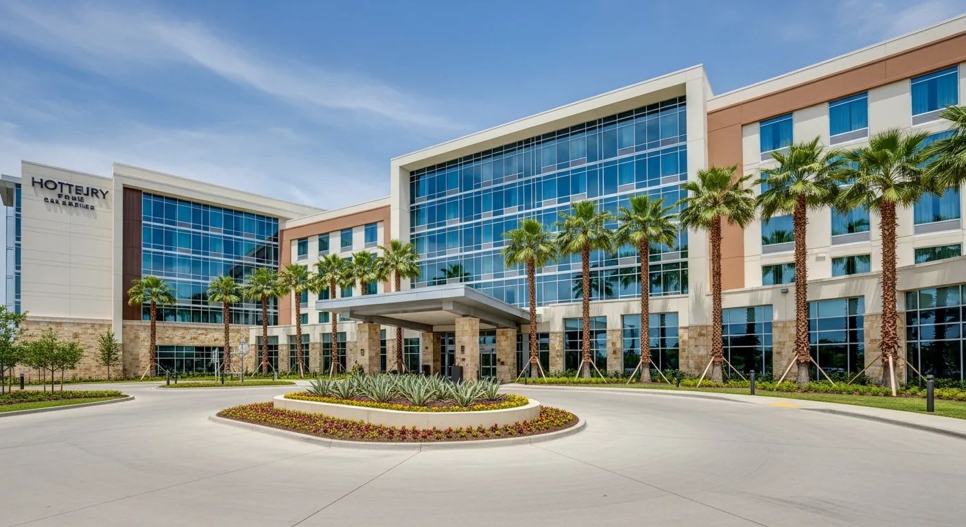 Hotel commercial roofing exterior