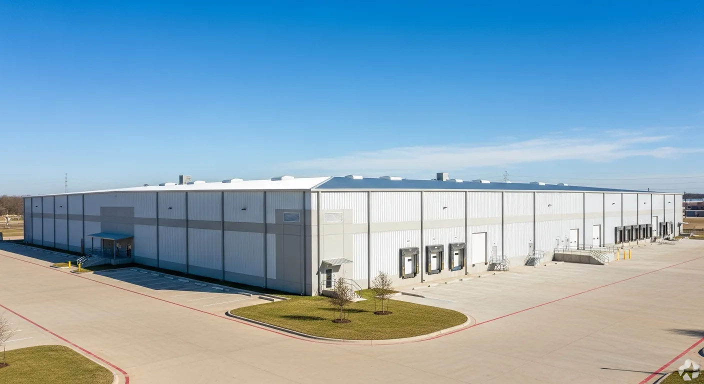 Industrial warehouse metal roof