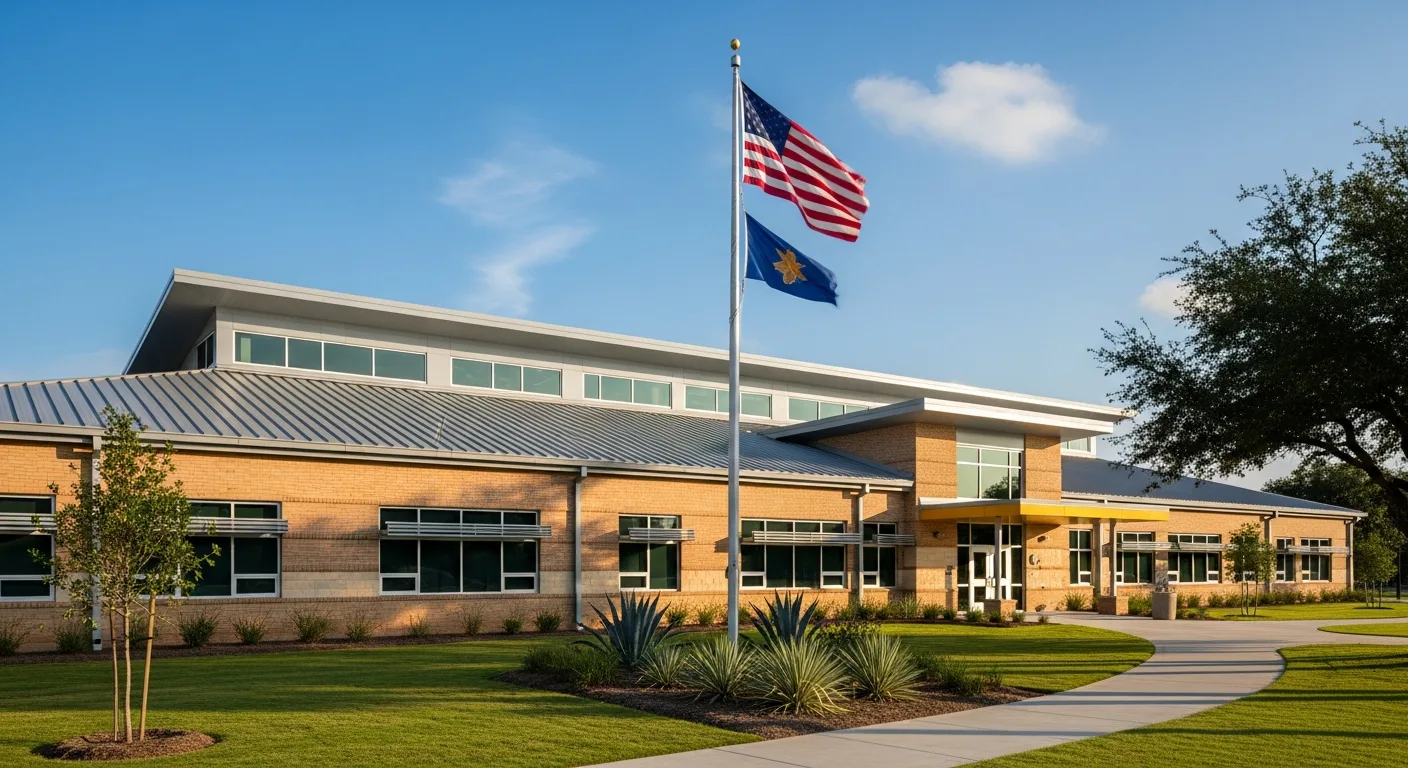 School building with professional roof